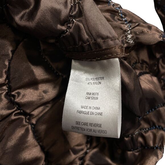 Samuel Dong Medium Full Zip Brown Collared Textured Jacket Polyester Blend - Picture 5 of 7